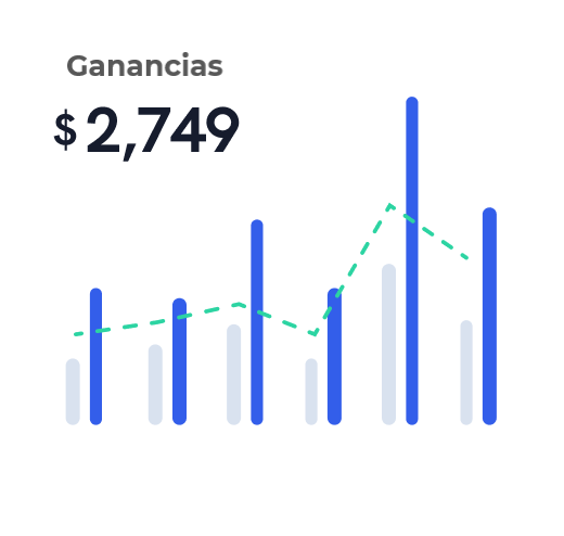 illustracion con porcentajes y graficas de crecimiento